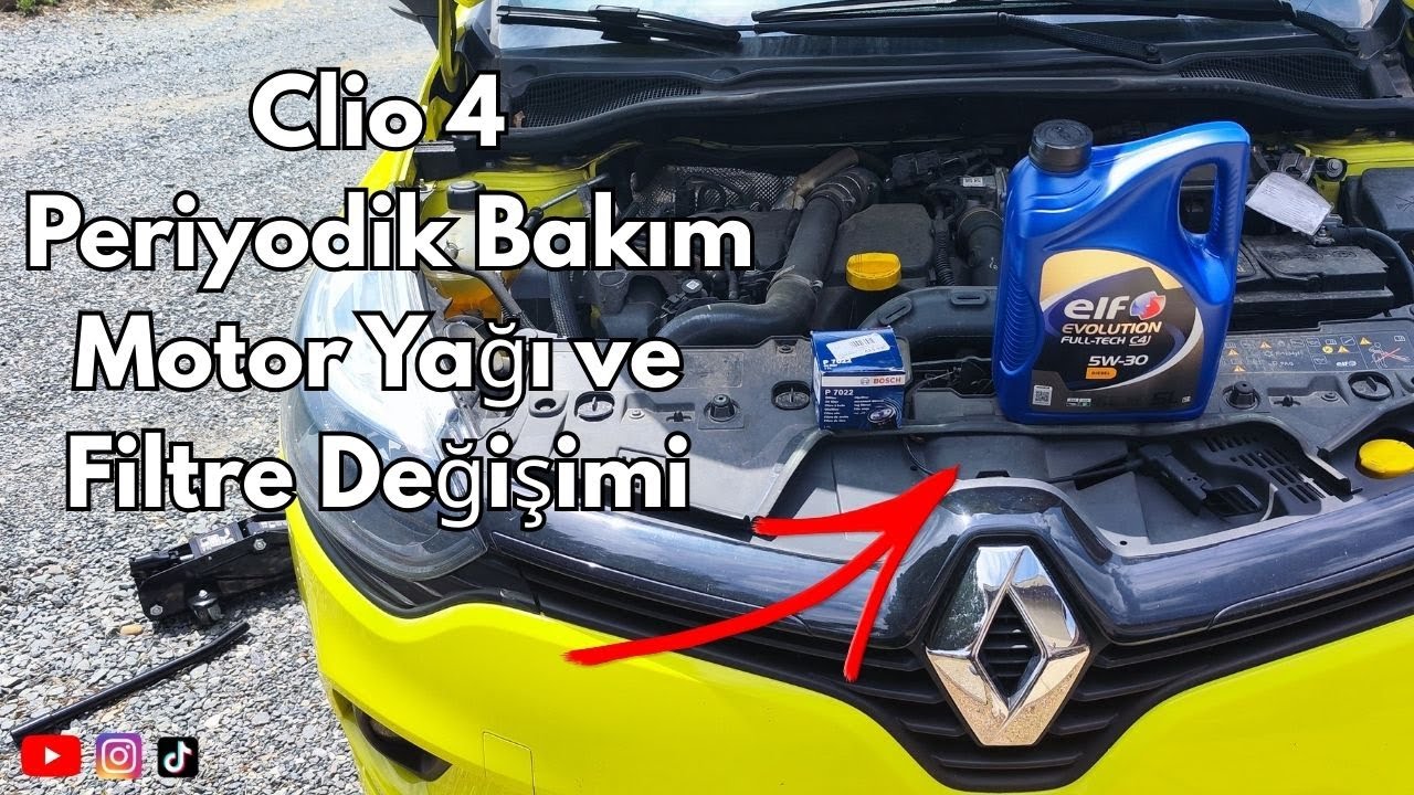 CLIO 4 Yağ ve Yağ Filtresi Degişimi Periyodik Bakım Kendin Yap