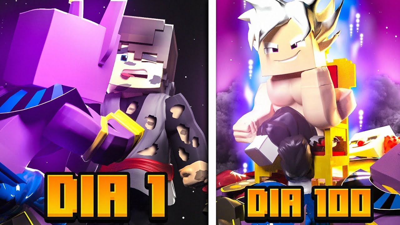 PASSEI 100 DIAS LUTANDO CONTRA DEUSES DA DESTRUIÇÃO 𝗡𝗢 DRAGON BLOCK C !! ‹ Ine ›