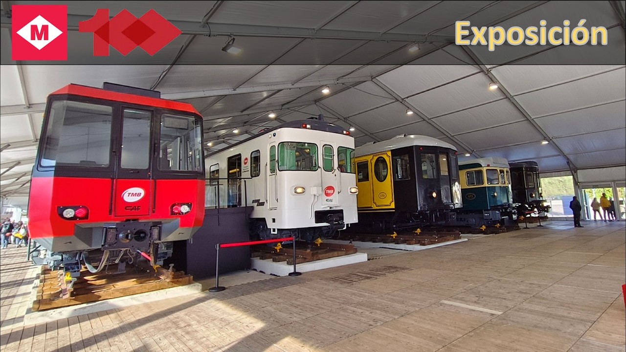 Exposición de trenes históricos de los 100 años de Metro Barcelona