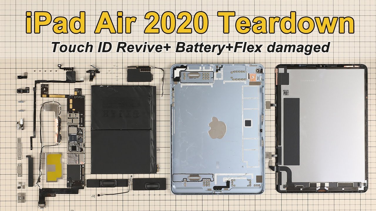 iPad Air 4(2020) Teardown-Touch ID Revive + Battery & Flex damaged! Teardown difficulty level UP.