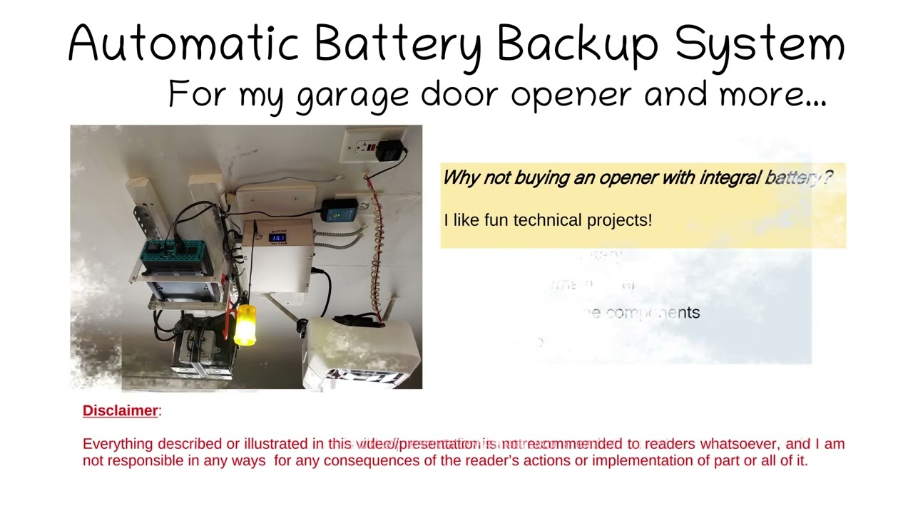 Garage door opener battery backup system DIY
