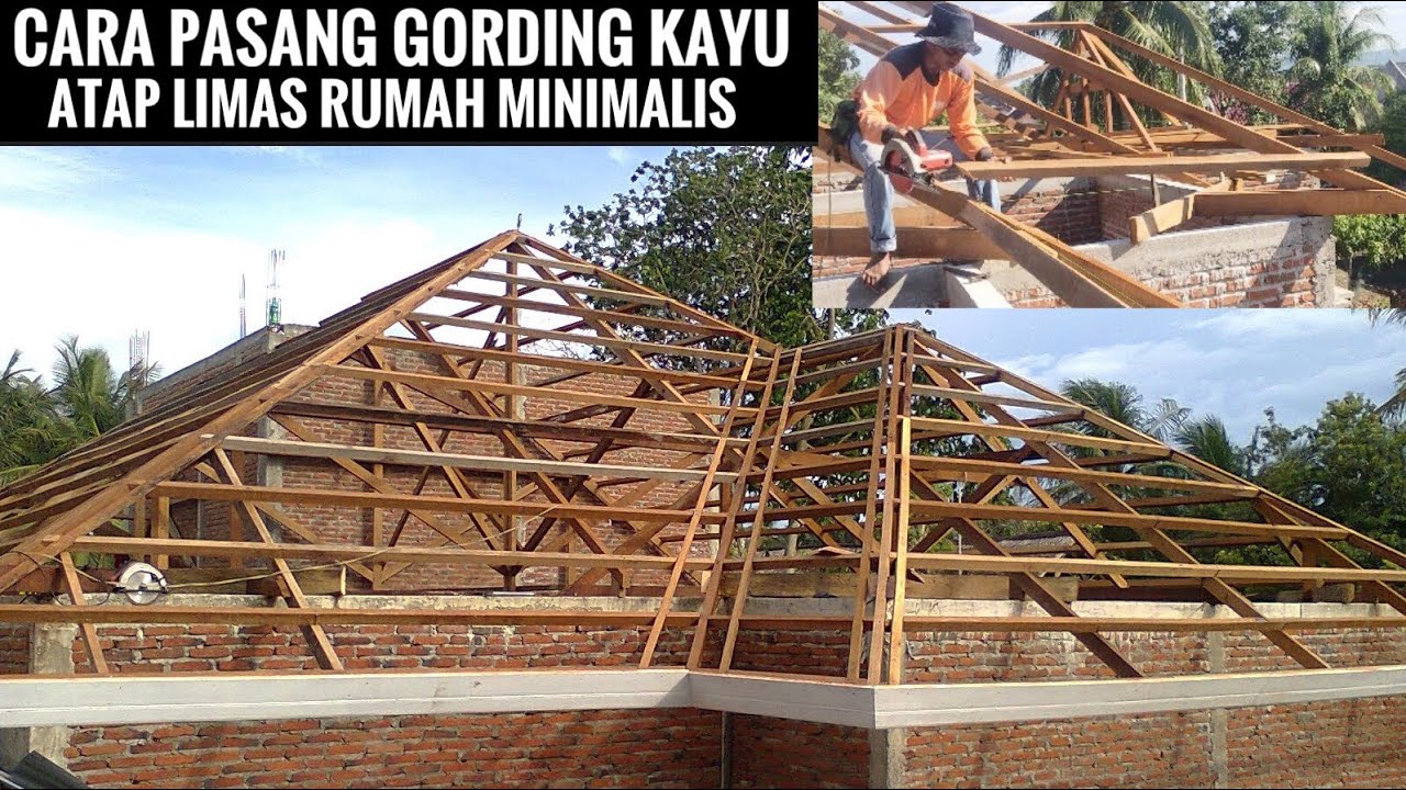 Cara mudah memasang gording pada kaki kuda kuda atap limas