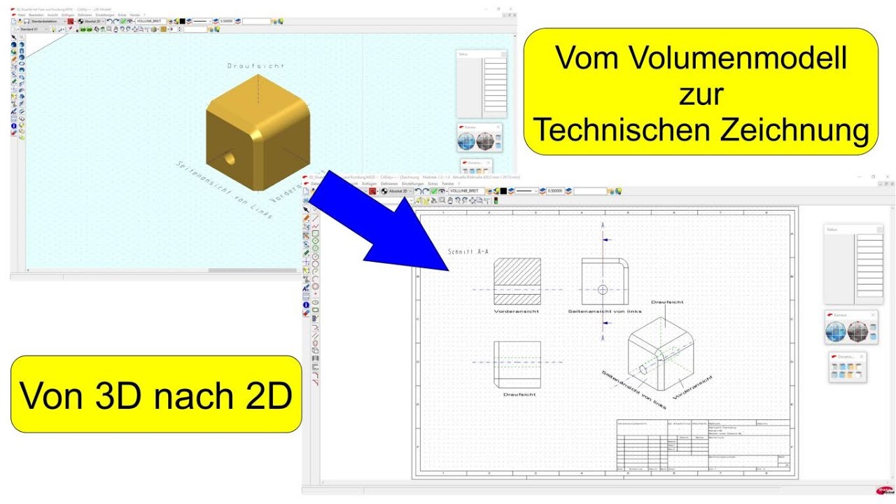 BeckerCAD 3D Pro: Vom 3D-Volumenmodell zur 2D-Zeichnung