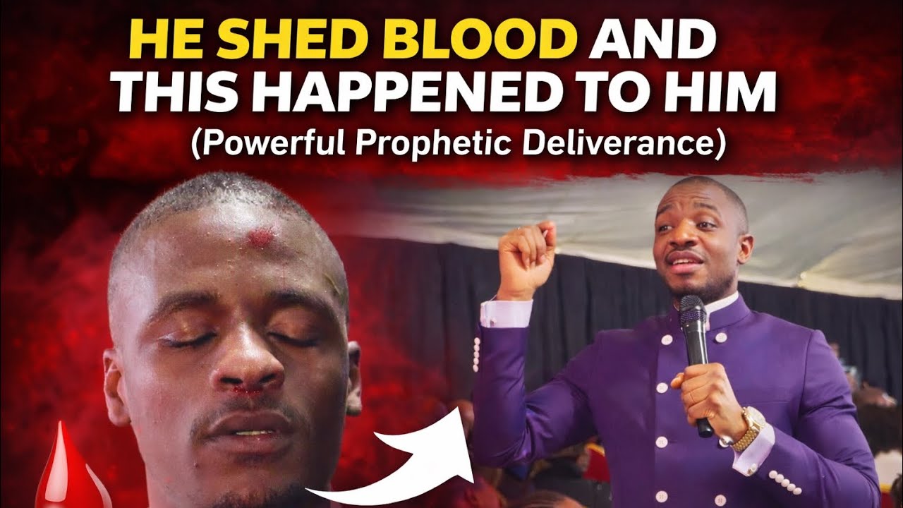 He shed blood and his life turned upside down.( prophetic moment with @prophetdaviduche001 