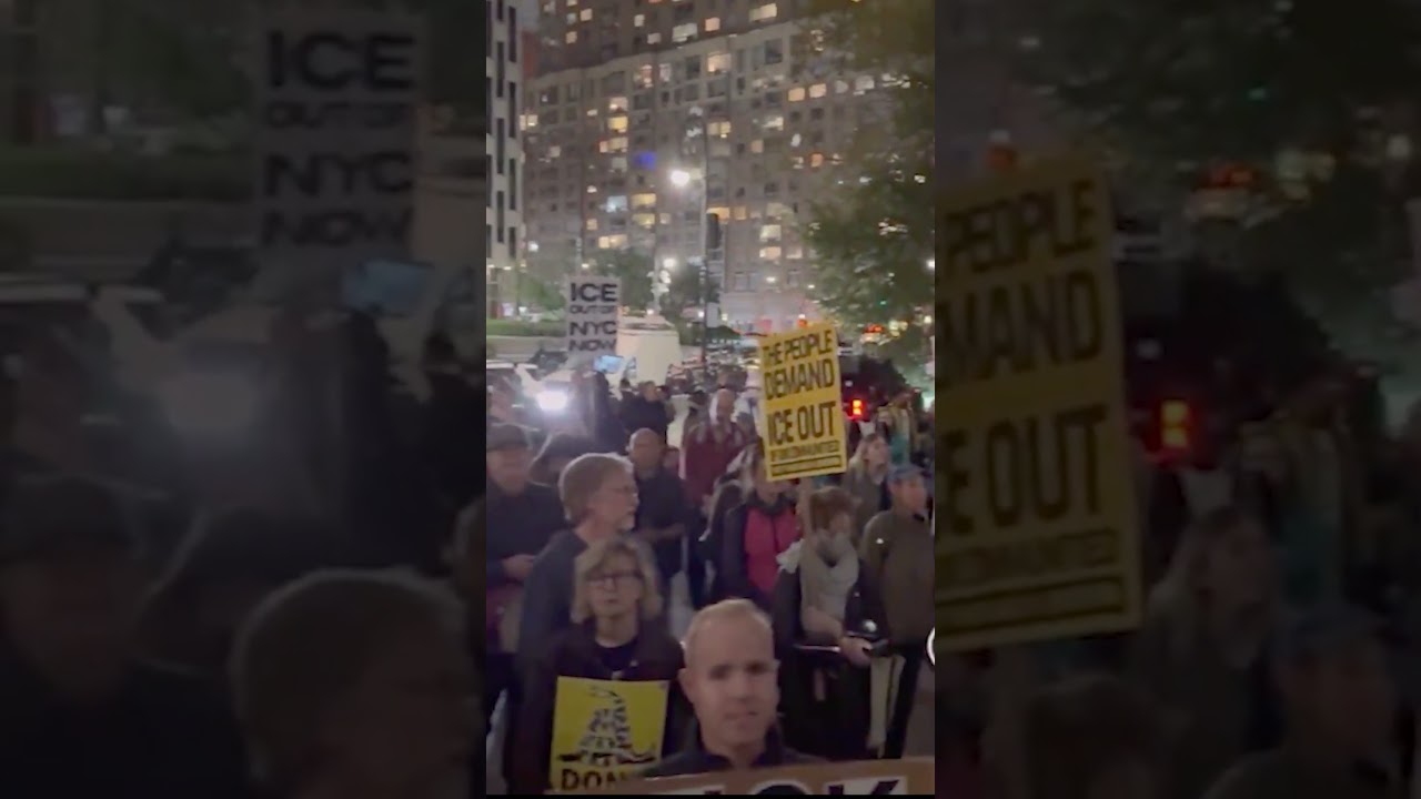 NYC Protester Jumps on Cop Car as Anti-ICE Demonstrators Take to the Streets #shorts
