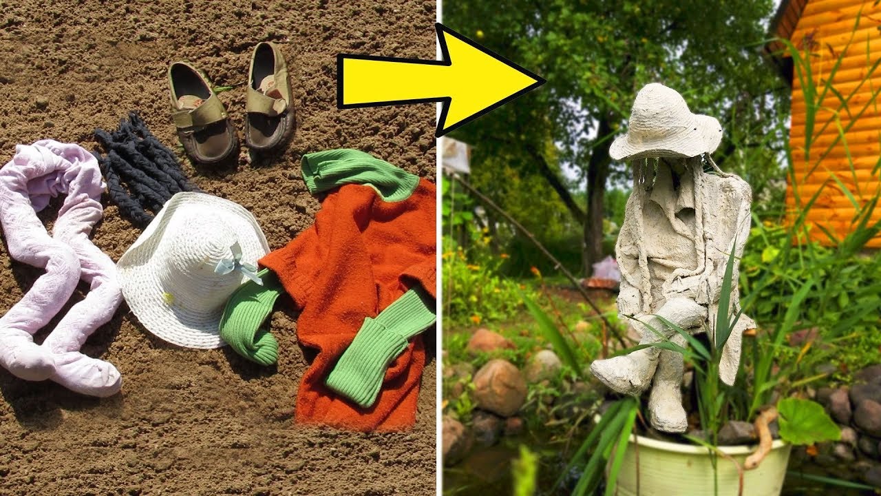 Крутая самоделка из старой детской одежды и цемента /  Home-made clothes and cement