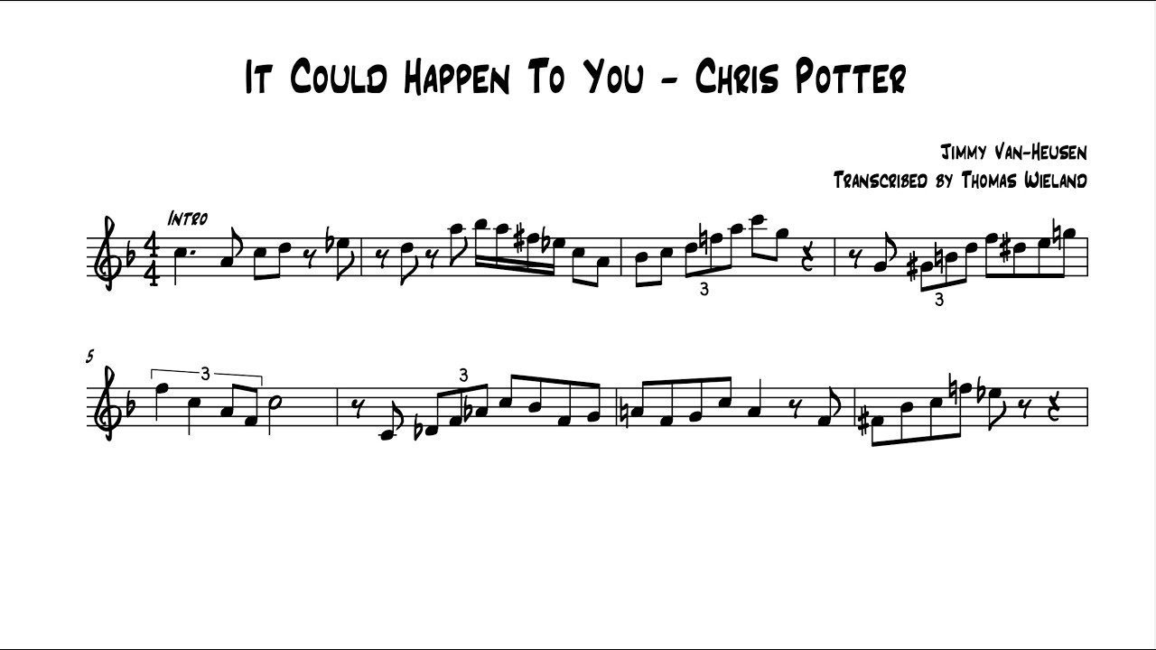 It Could Happen To You - Chris Potter (Bb Solo Transcription)