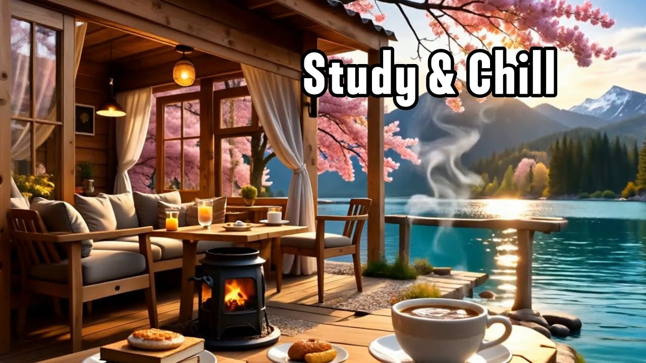Warm Jazz Café Ambience ☕ Lakeside Relaxation for Focus & Sleep