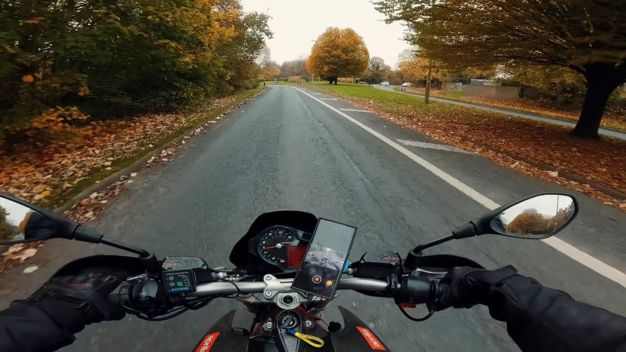 Beautiful Autumn Country Road with Aprilia SMV 750 factory #4k60fps #asmr Enjoy