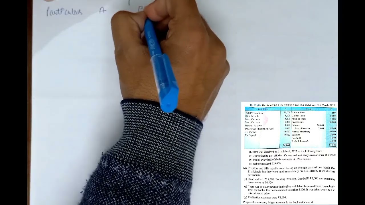 Dissolution | Realisation Account |Capital Account | Cash/Bank Account |Practical Question 5 |Part12