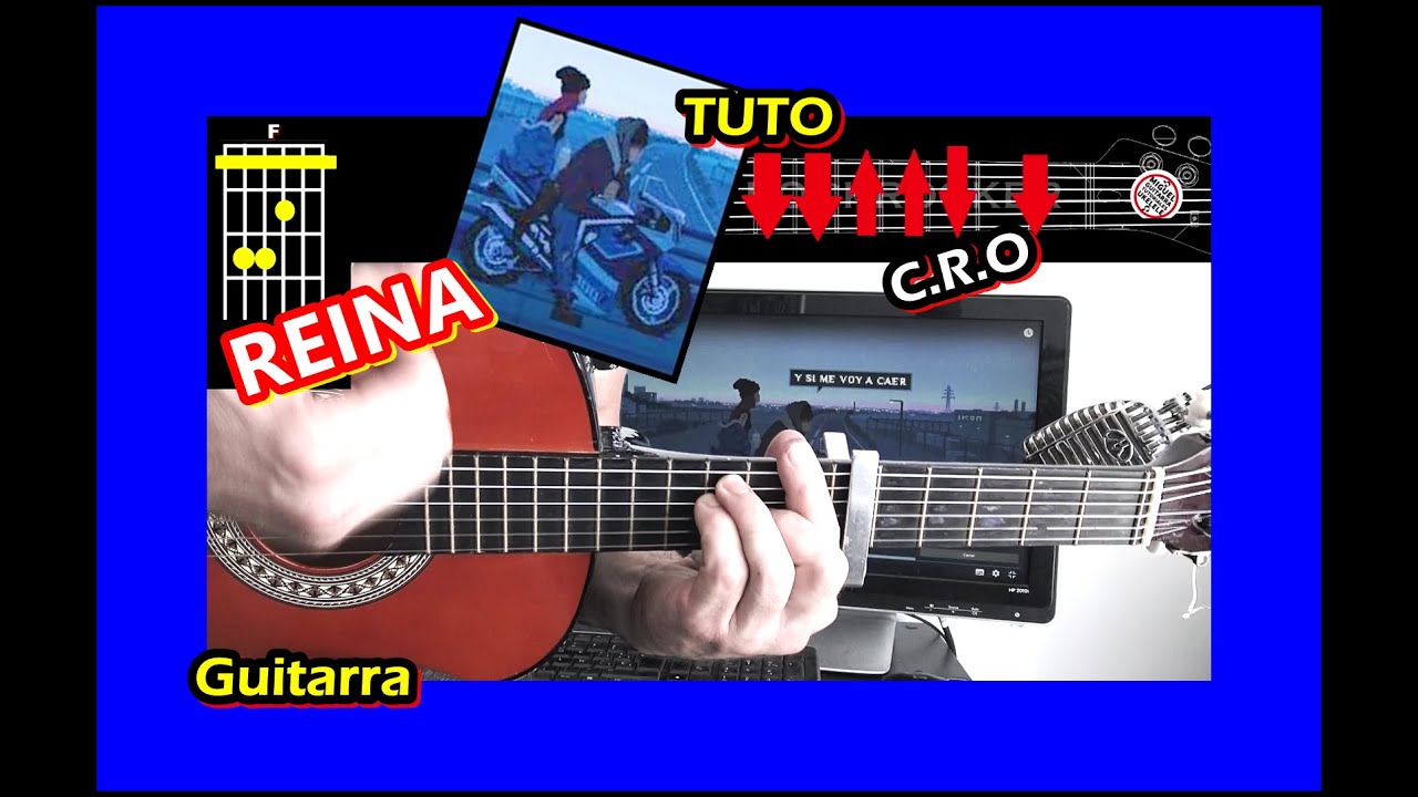 COMO Tocar 🎵 REINA de C.R.O (GUITARRA) Acordes y Acompañamiento, Tutorial FACIL
