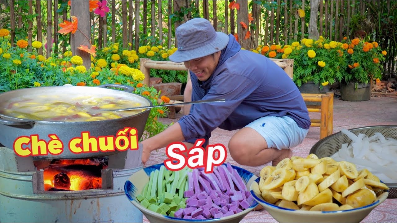 Video 328 CHUỐI SÁP Nấu Chè Nước Cốt Dừa Ngon