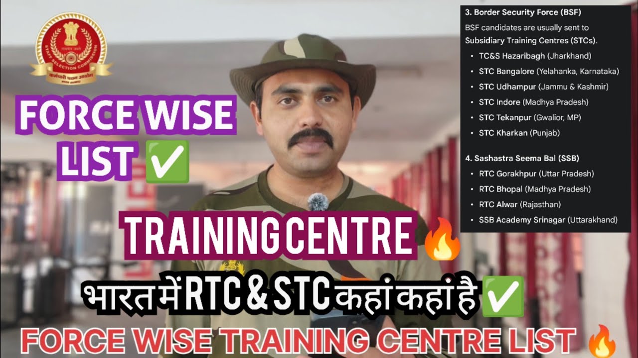 🔴ALL INDIA FORCE WISE TRAINING CENTRE 🔥 CISF CRPF BSF ITBP SSB AR ✅