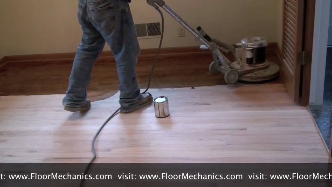 Refinishing hardwood floors: Applying Stain with Buffer