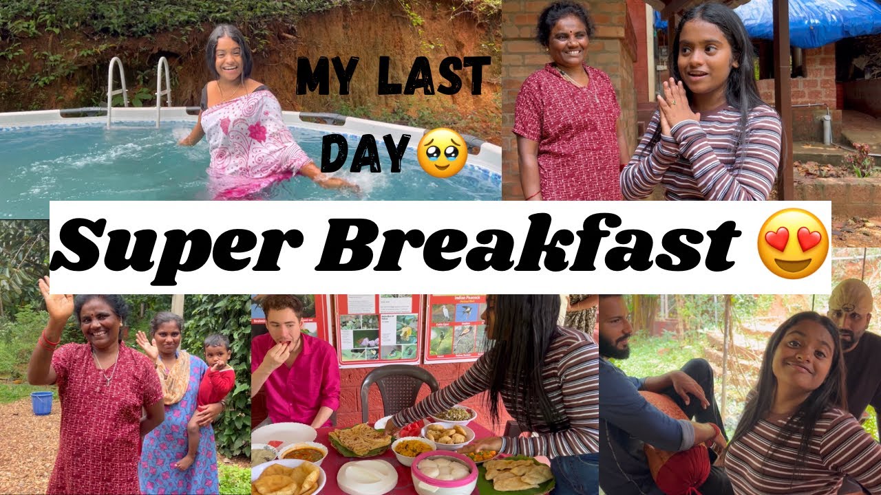 My Last Day😭Super Breakfast| Nidhivana Farm And Resort| #rakshita #farmhouse #breakfast #tulu