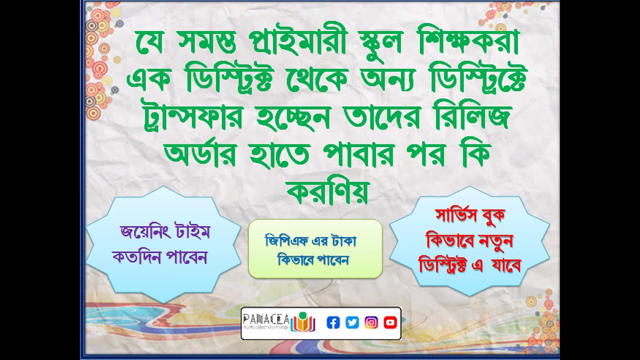 District Transfer Primary School Teachers।