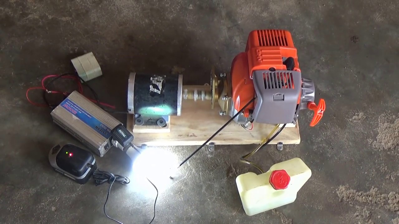 How To Make 230v Generator With 2 Stroke Engine Using Alternator 230v Electricity Energy Generator