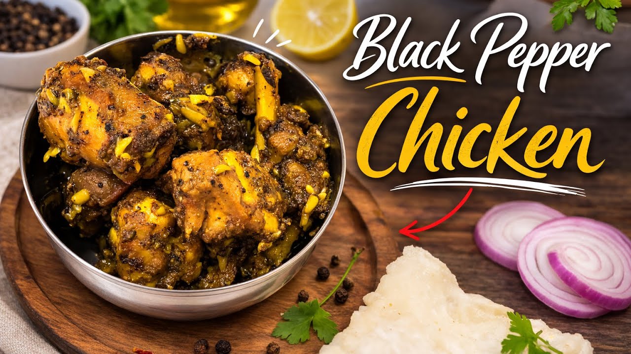 काळी मिरी Chicken | Black Pepper Chicken | 