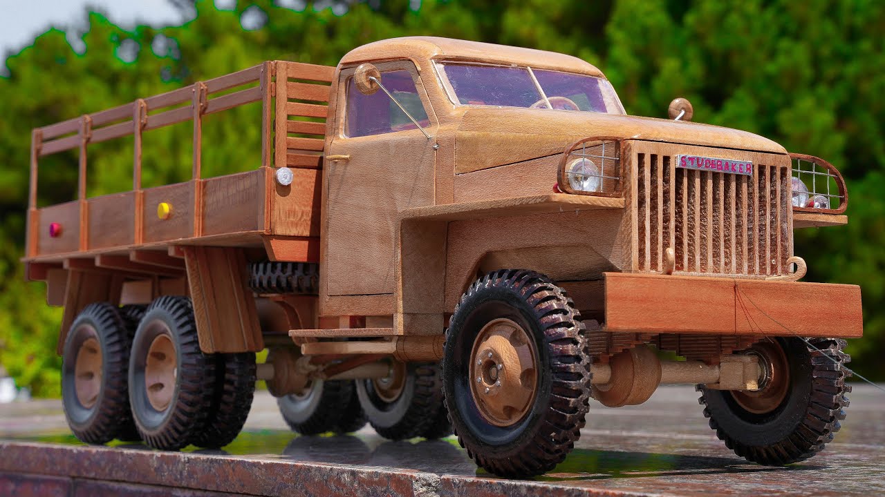 How to make WW2 Truck Studebaker US6 (1945 ) Out of Wood | ASMR Woodworking