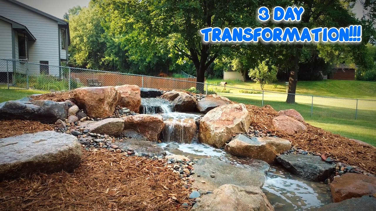15+ Ft. Waterfall in Prior Lake Minnesota {Medium Pondless Package W/ Extra Build Up}