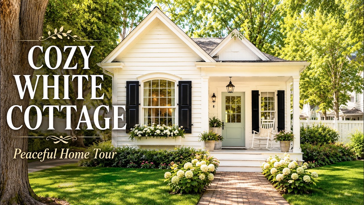 Wnętrze przytulnego białego domku 🌿 Spokojny home tour z ciepłą atmosferą ogrodu