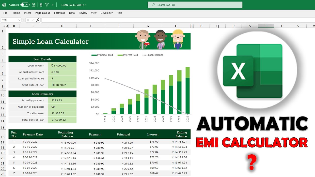 Make DYNAMIC Loan Calculator |PMT FUNCTION |MS EXCEL