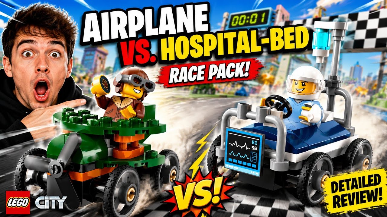 LEGO City 60459 – Airplane vs. Hospital-Bed Race Pack! (Detailed Review)