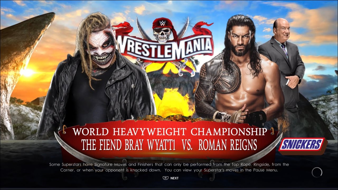 WWE 2K22 Gameplay The Fiend vs Roman Reigns World Heavyweight Championship WrestleMania 37