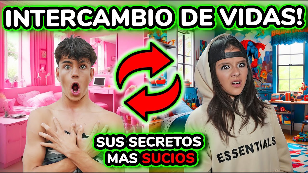 😱 INTERCAMBIO DE VIDAS con MI NOVIO 🔥CAMBIO DE VIDAS por 24 HORAS con HUGO23 *descubro sus secretos*