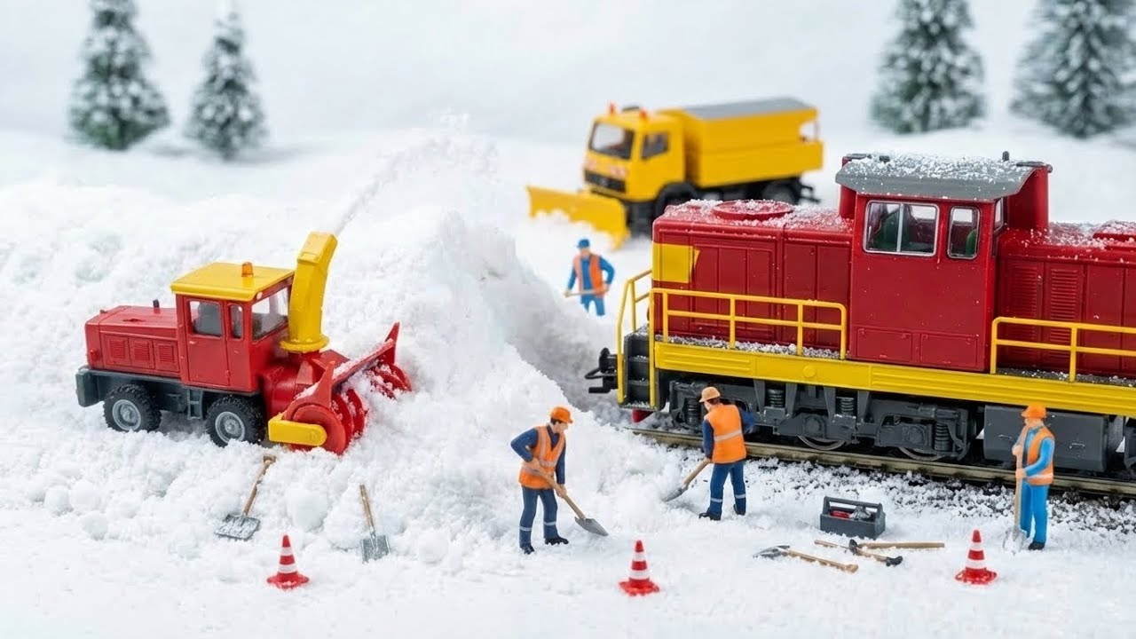 Train Stops! Snowstorm Blocks Railway Track — Emergency Rescue 🚨