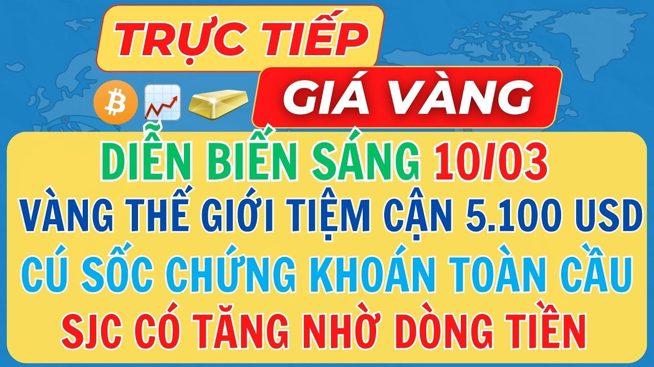 🔴Trực Tiếp Giá Vàng Sáng 10/03/2026 - Giá Vàng 9999 SJC Vàng Thế Giới Mới Nhất #giavang #sjc #9999