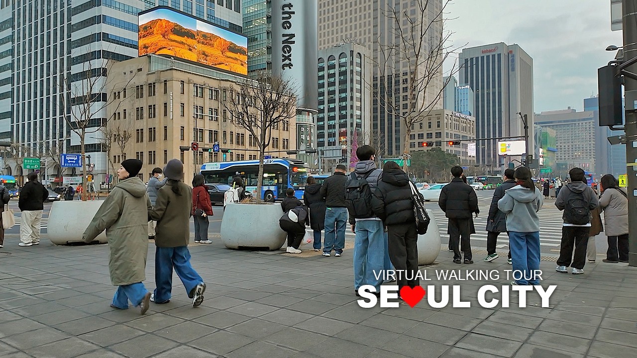 [Full Version] Seoul Evening Walk, Downtown Gwanghwamun and Seochon Village, South Korea, Travel, 4K