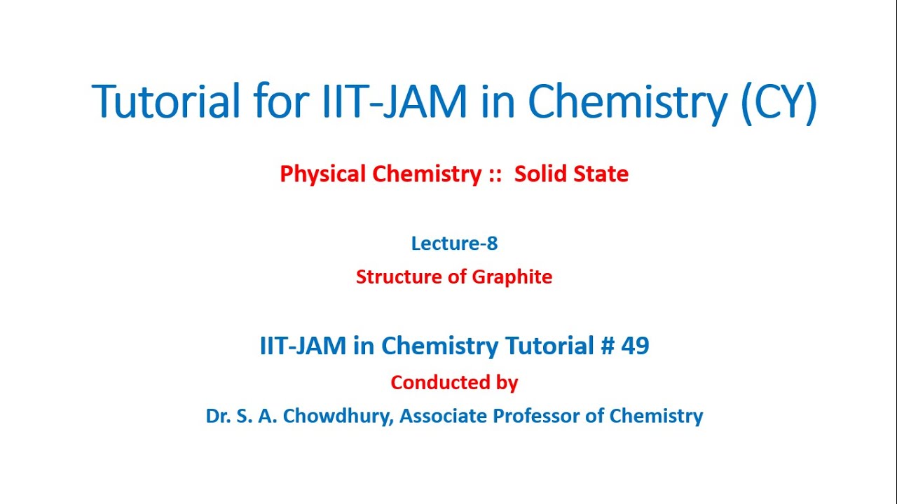 IIT-JAM Chemistry Tutorial#49: Solid State: L-8: Structure of Graphite and Graphene