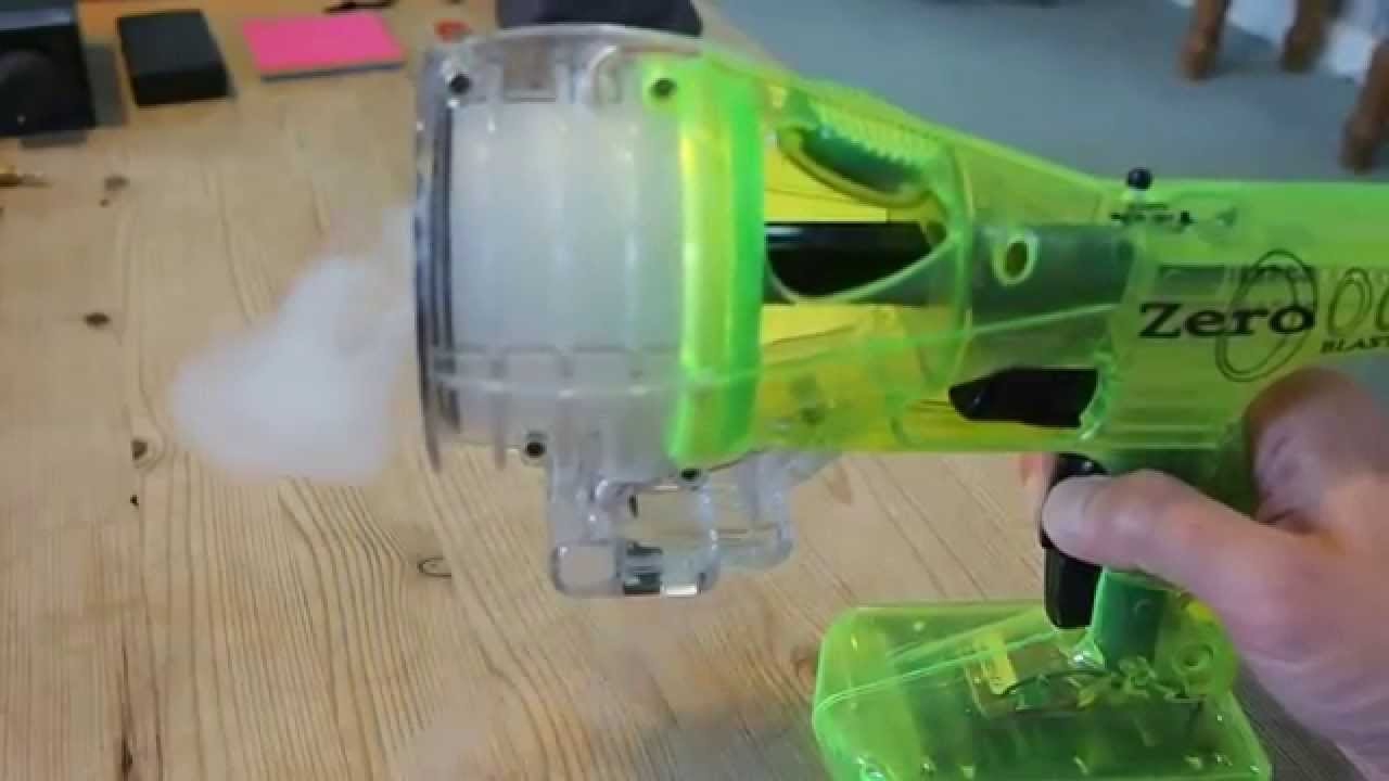 Firing my Zero Blaster in the living room. This is a smoke ring generator.