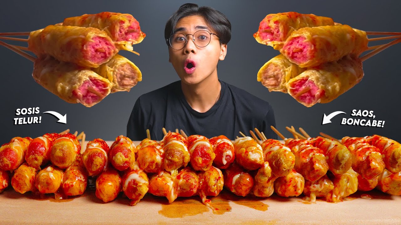 NIKMAT PARAH!! MUKBANG SOSIS TELUR GULUNG BONCABE!! PEDES MAMPUS!!🥵