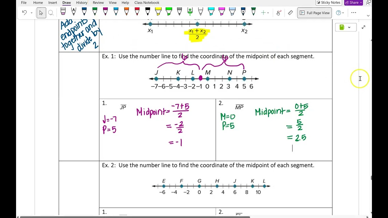 M1 Notes:  Midpoints and Bisectors part 1 (2025-2026)