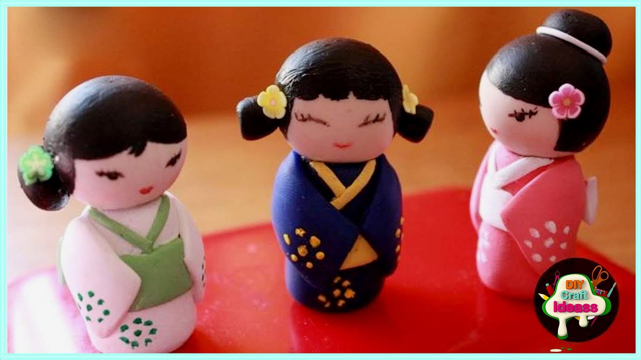 Japanese dolls diy idea with colour bottles | How to Make a Kokeshi Doll (from a roll-on bottle)
