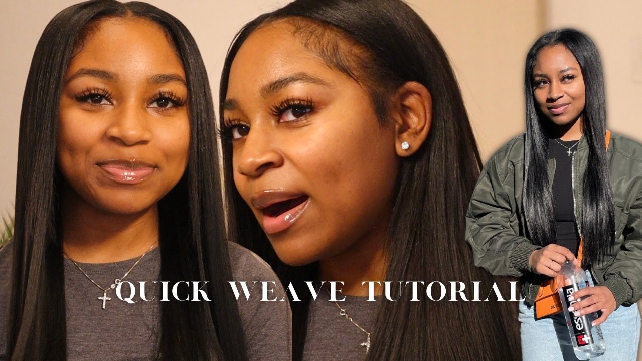 quick + easy quick  weave tutorial | premium too yaki hair review | aniyah pinkney
