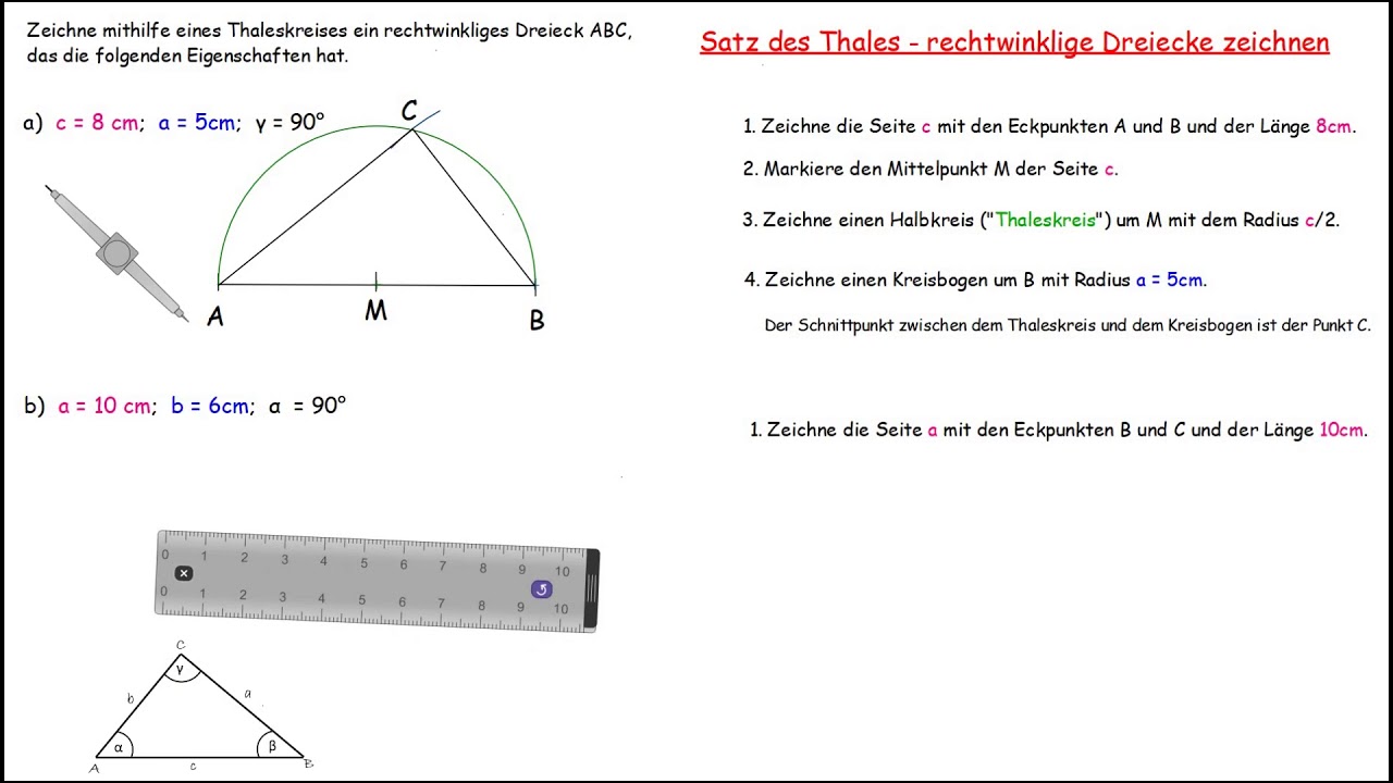 Lernvideo_rechtwinklige Dreiecke mithilfe des Satz des Thales konstruieren