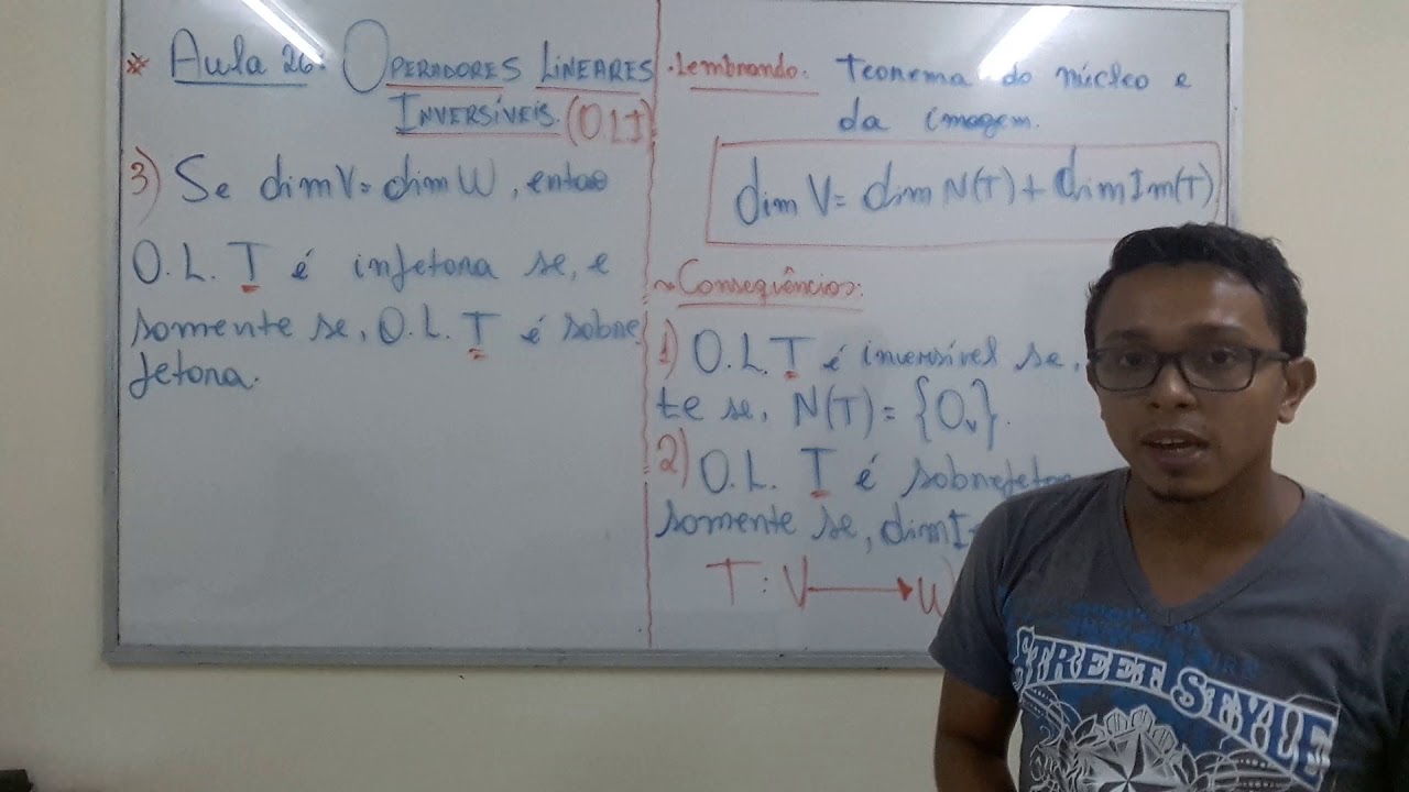 AULA 26 :  Operadores Lineares Inversíveis (PARTE 1)