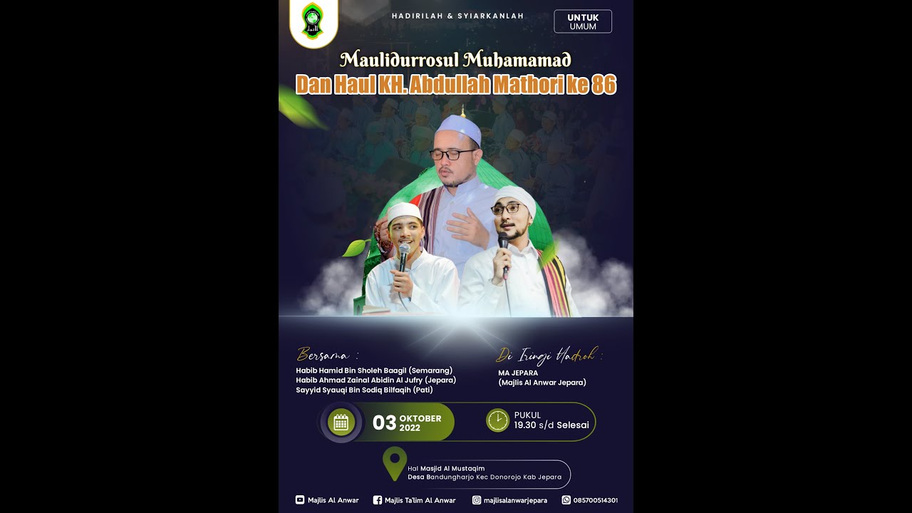 🔴LIVE STREAMING MAJLIS AL ANWAR BERSHOLAWAT DALAM RANGKA HAUL KH ABDULLAH MATHORI KE-86