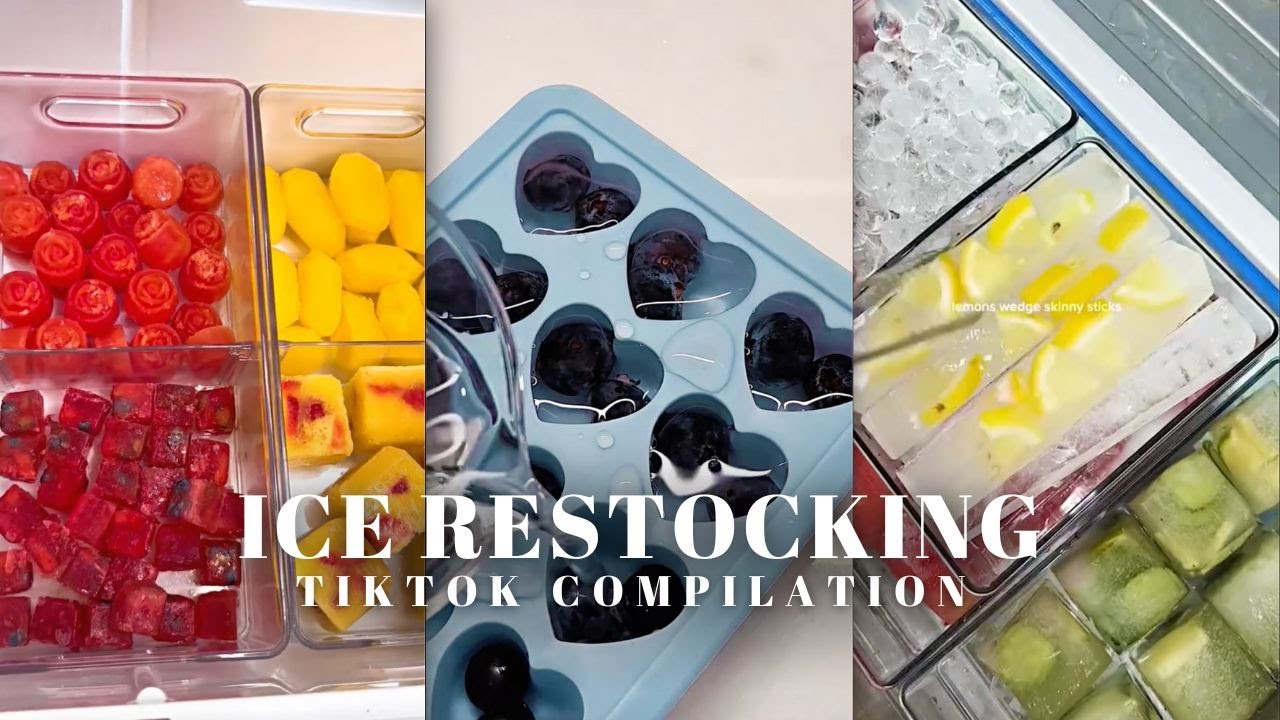 Calm and Aesthetic Ice Restocking 🧊🥒🍋 fruity ice restock ASMR |  TikTok Compilation