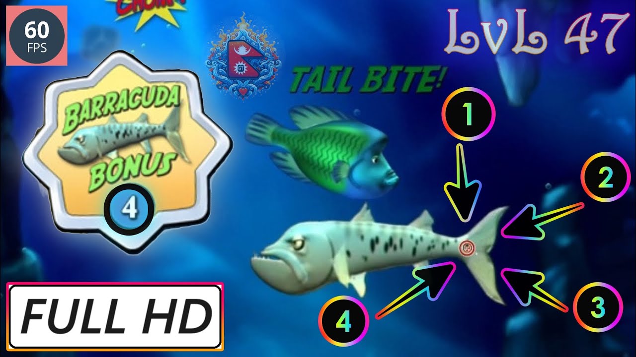 60 FPS | Feeding Frenzy 2 in HD (Level 47: Spot The Ink) | Gameplay | 