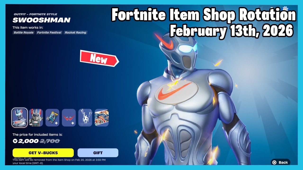 NEW Nike SwooshMan Bundle | Fortnite Item Shop Rotation Today - February 13th, 2026