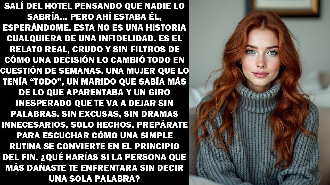 Engañé a mi marido, salí del hotel… y él me estaba esperando fuera