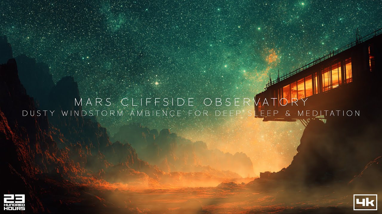 Mars Cliffside Observatory - Dusty Windstorm Ambience for Deep Sleep & Meditation | 10 Hours