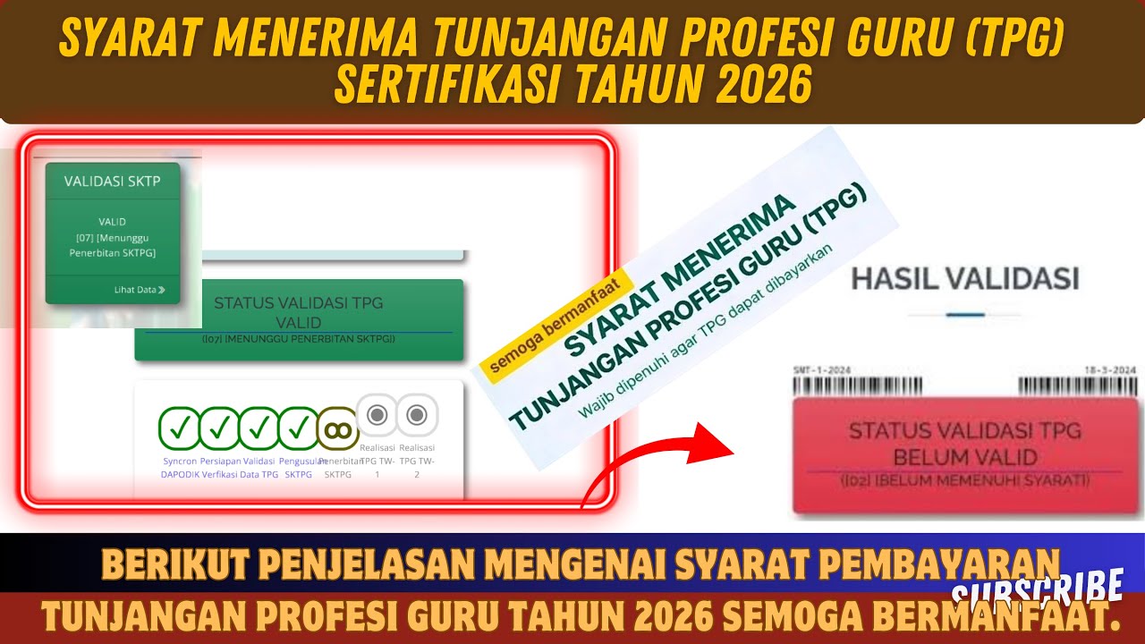 SYARAT MENERIMA TUNJANGAN PROFESI GURU (TPG) || SERTIFIKASI TAHUN 2026