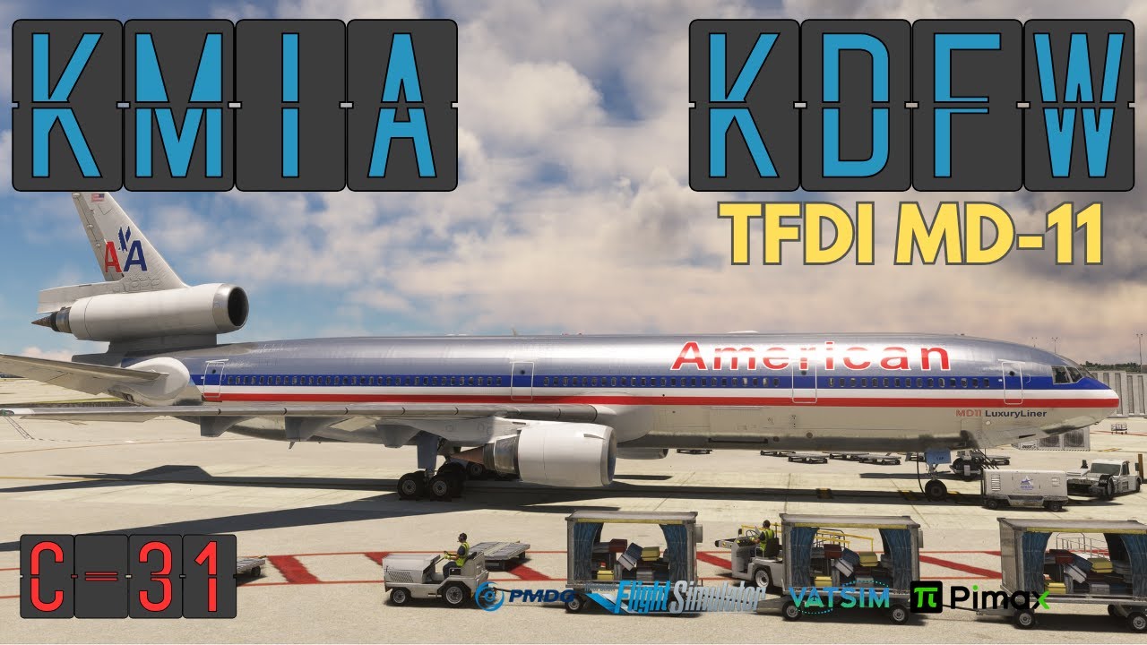 MSFS LIVE |TFDI MD-11 | Saturday Night Ops | Miami ✈ Dallas Fort Worth |Virtual Reality