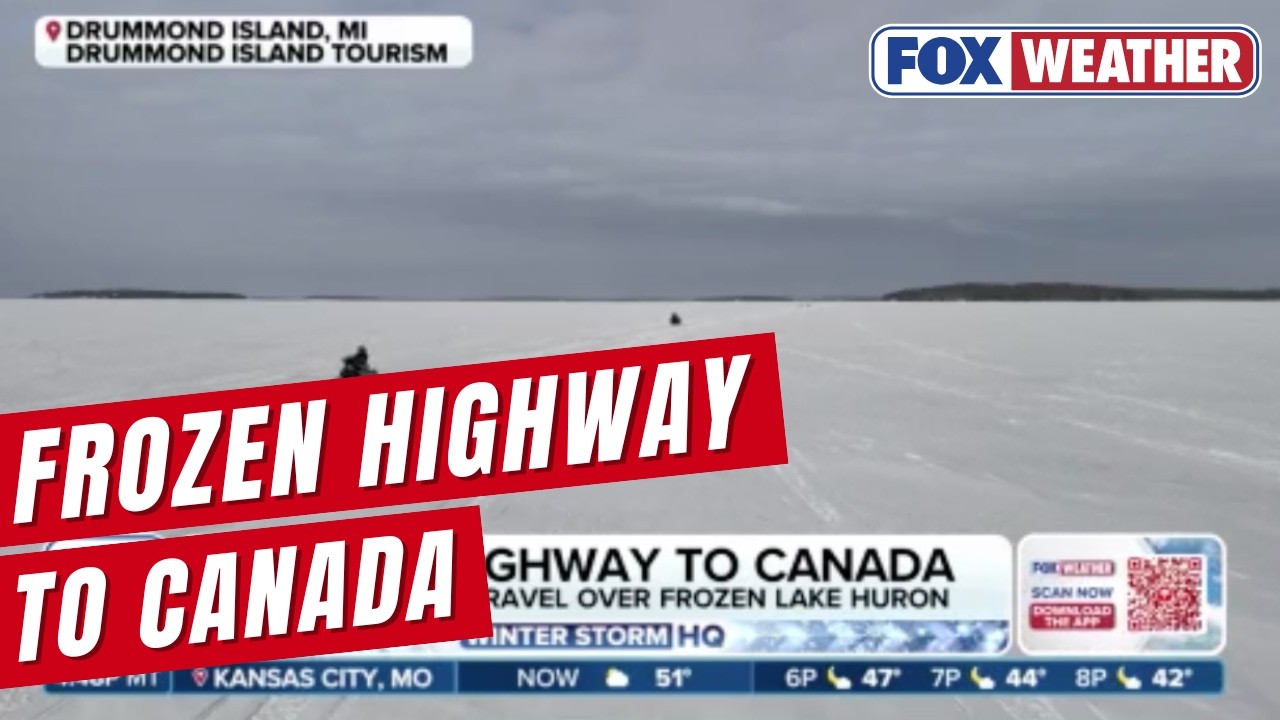 Frozen Highway To Canada: No Shortage Of Snow And Ice In Drummond Island