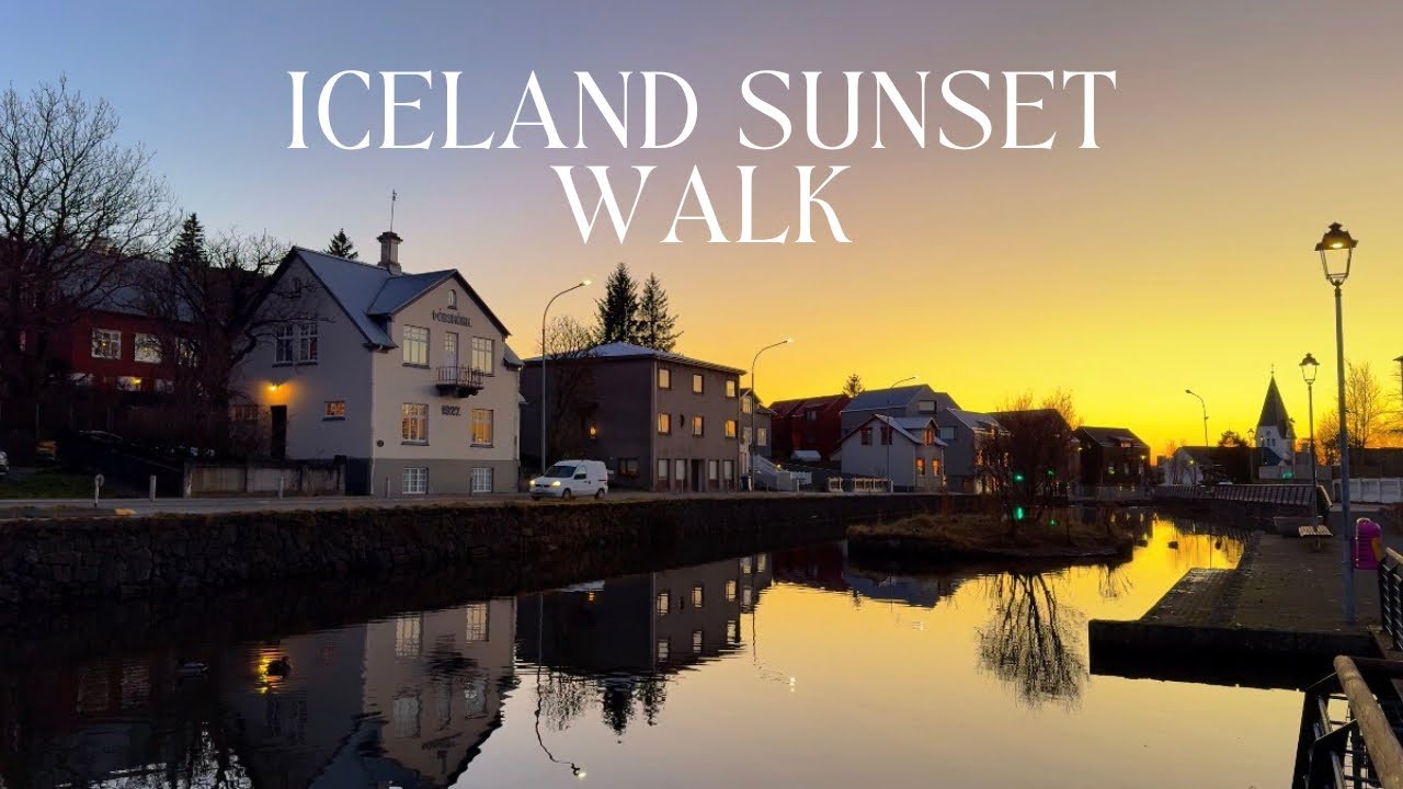 Beautiful Sunset Walk in Iceland (4K)